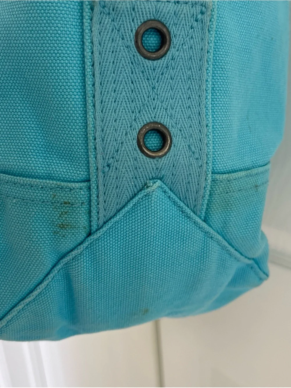 Polo Ralph Lauren  Light Blue Big Pony Zip Cotton Canvas Tote Bag RARE